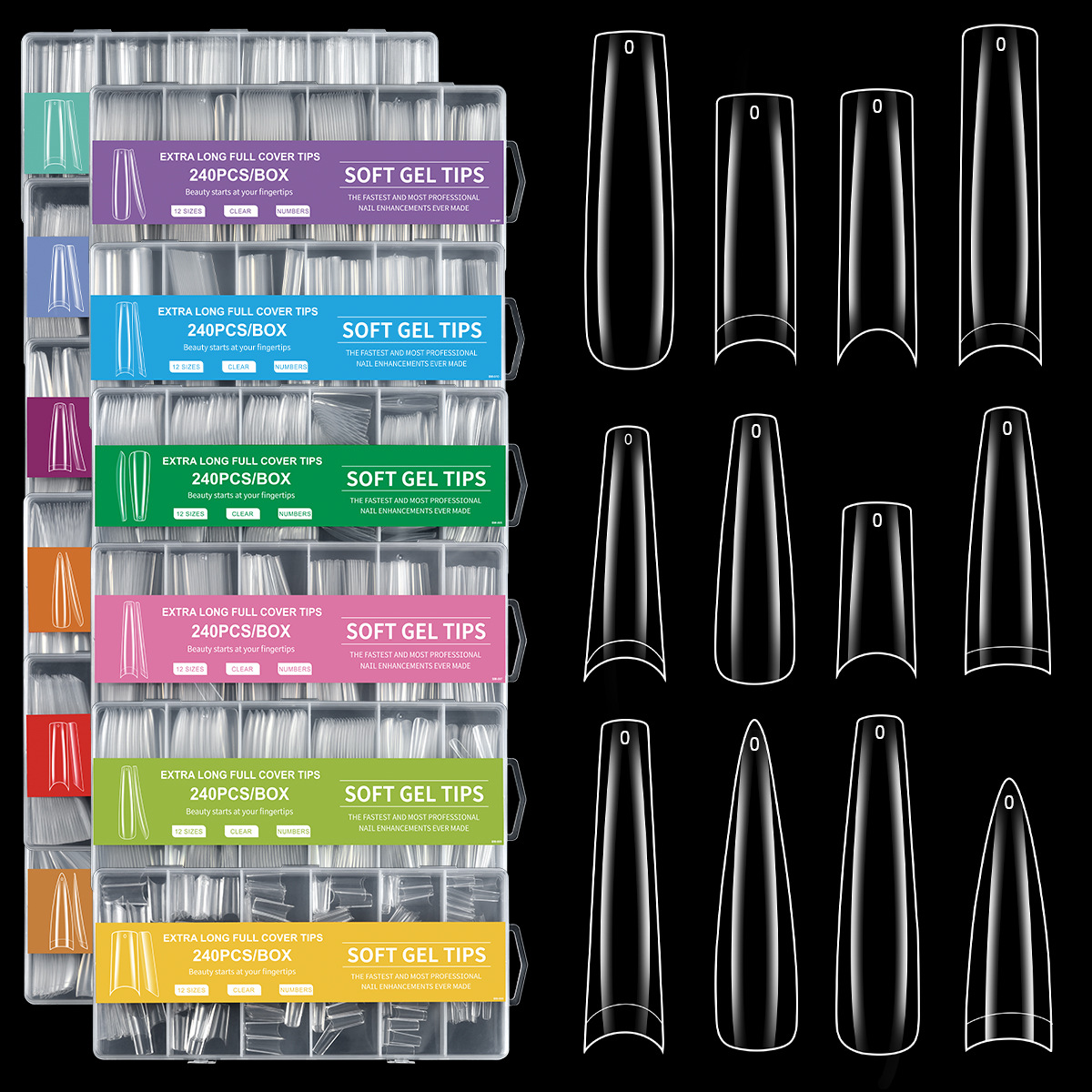 XXXL Full Cover Long Nail Tips
